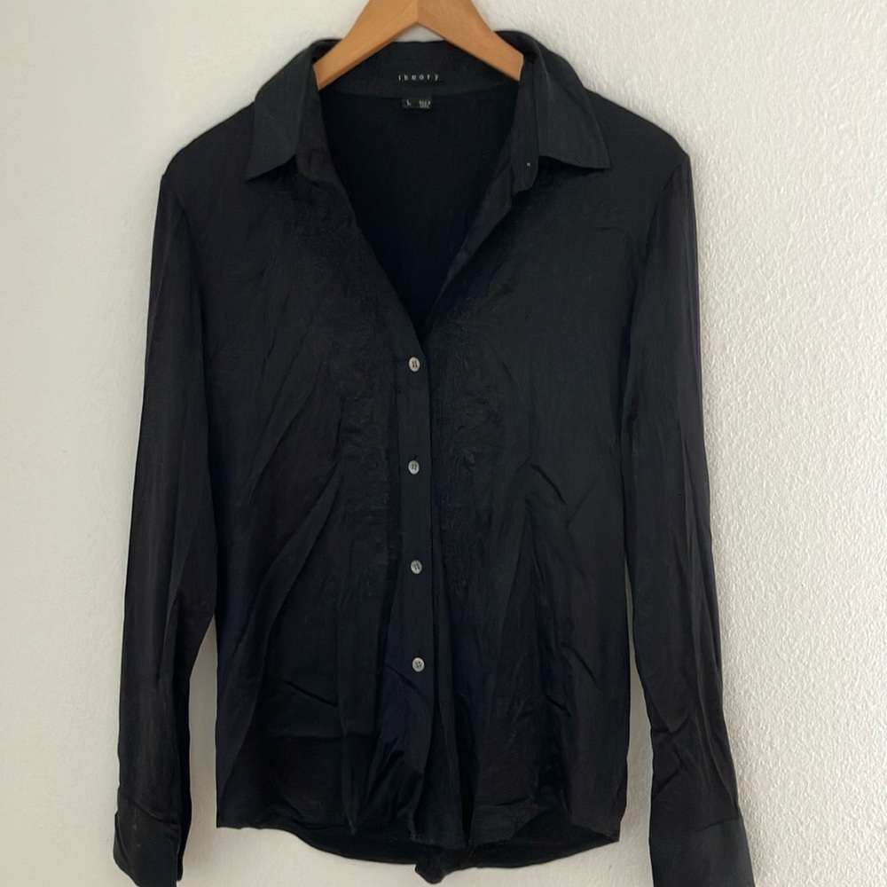 Theory silk blouse button down